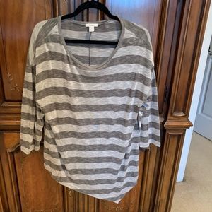 Caslon Shades of Grey Striped Sharkbite Tunic EUC